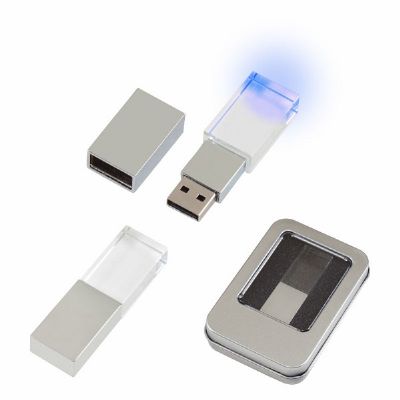CP F-139-8 Kristal USB Bellek 8 GB (Mavi Işıklı)